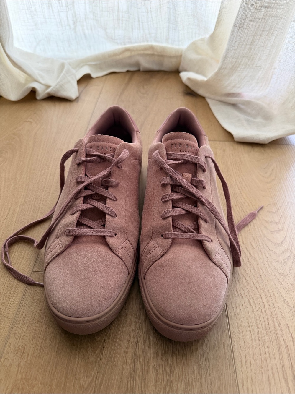 Ted Baker Dusky Pink Suede Low-Top Sneakers
